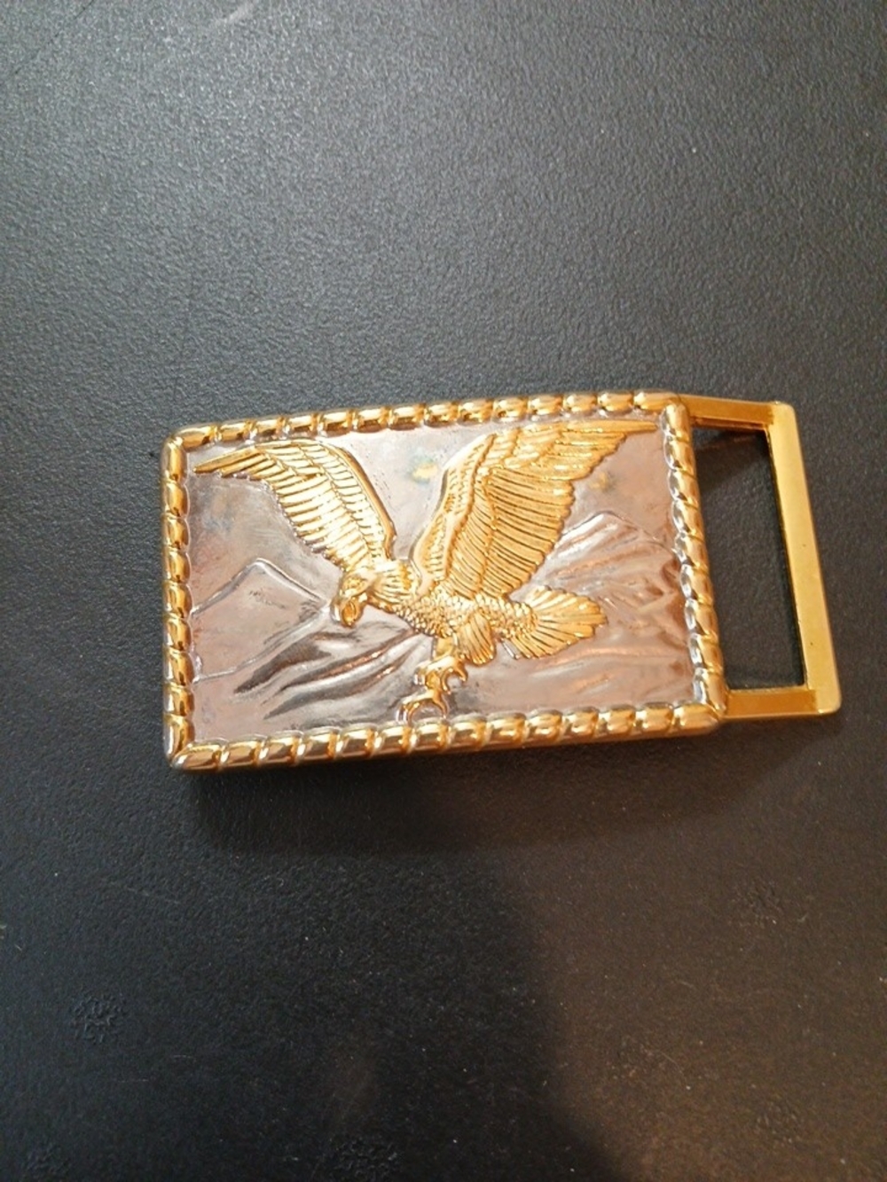 Gold and Silver Eagle Relief Men's Belt Buckle